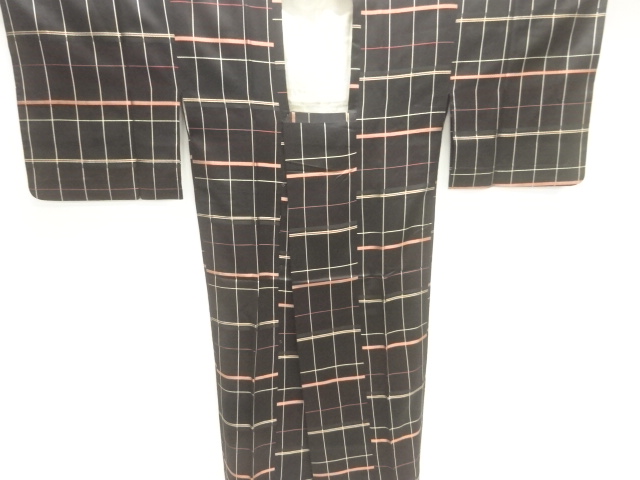 JAPANESE KIMONO / RAIN COAT FOR KIMONO / WOVEN GRID
